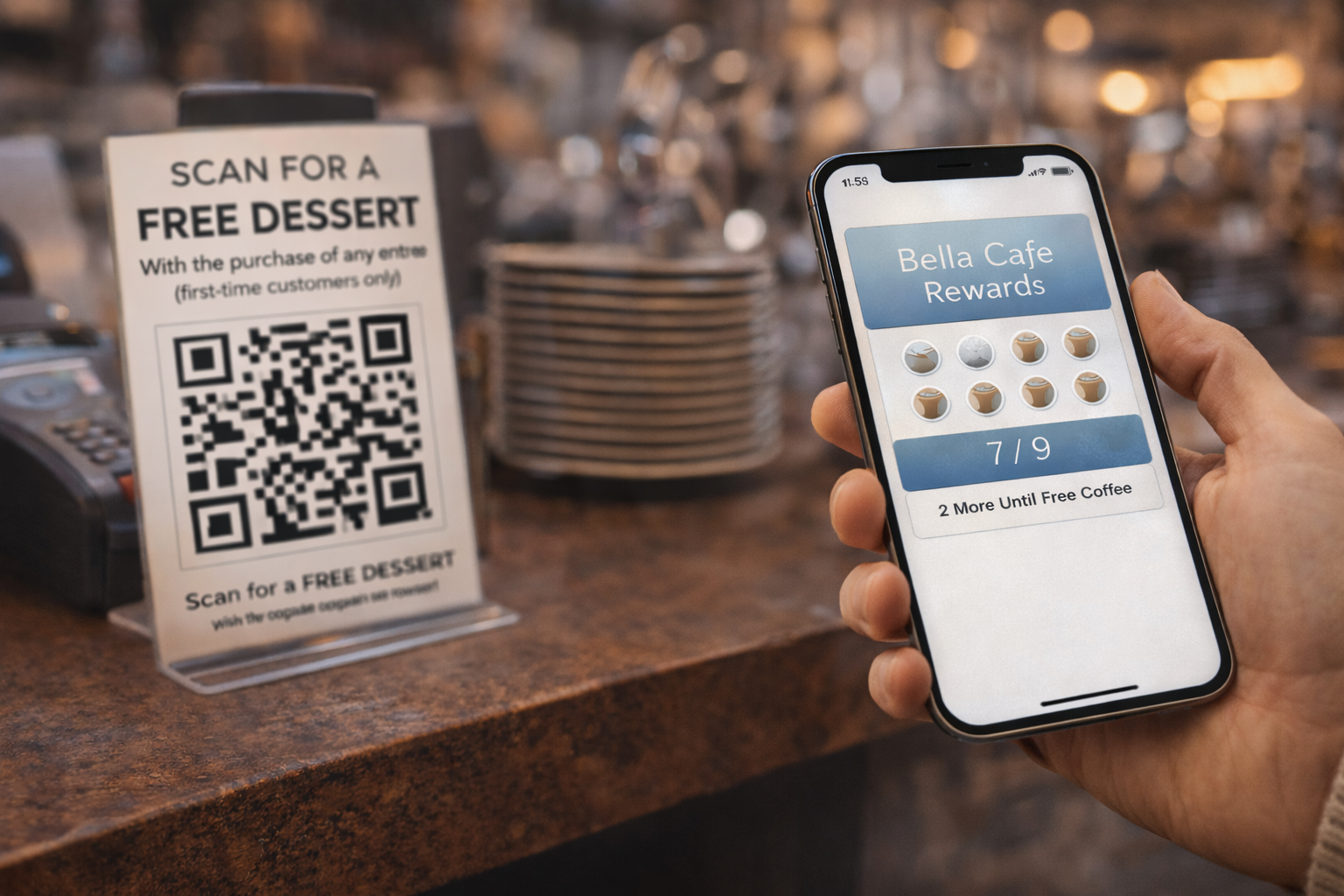 An image of a customer scanning a qr code depicting Loyalty Programs For Customer Retention